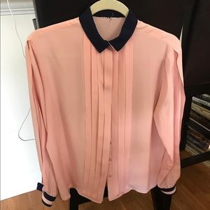 100% Silk pink blouse made in france